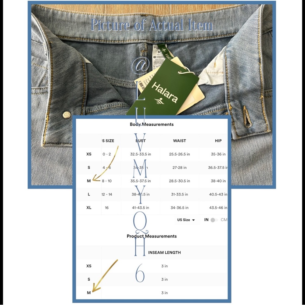HALARA  Mid Rise Denim Shorts - Picture 3 of 3